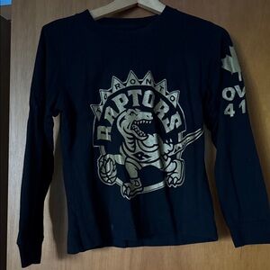 Toronto Raptors Kids Long Sleeve Shirt - Black and Gold limited OVO